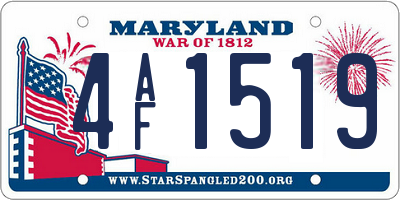 MD license plate 4AF1519