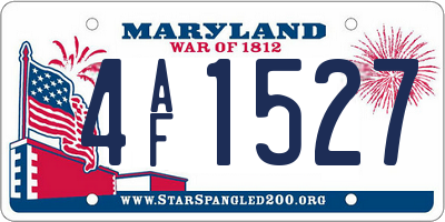 MD license plate 4AF1527