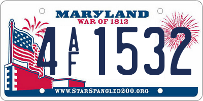 MD license plate 4AF1532