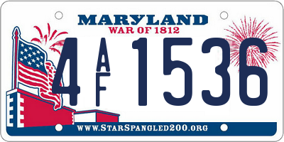 MD license plate 4AF1536