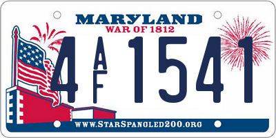 MD license plate 4AF1541