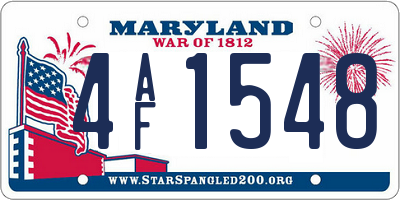 MD license plate 4AF1548