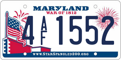 MD license plate 4AF1552