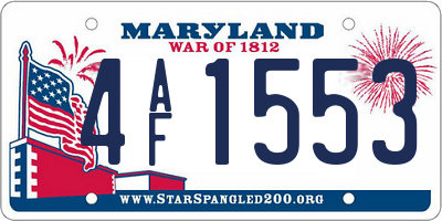 MD license plate 4AF1553