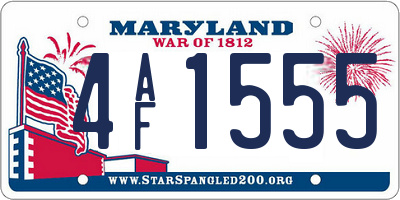 MD license plate 4AF1555