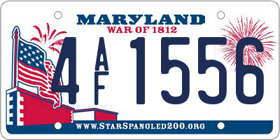 MD license plate 4AF1556