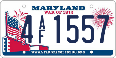 MD license plate 4AF1557
