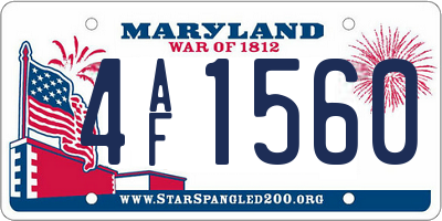 MD license plate 4AF1560
