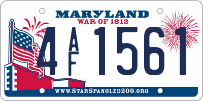 MD license plate 4AF1561