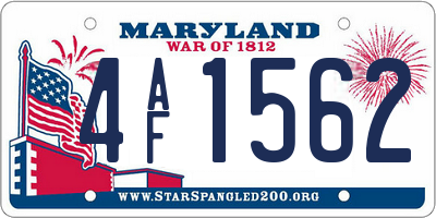 MD license plate 4AF1562