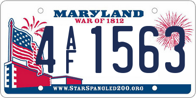 MD license plate 4AF1563