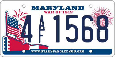 MD license plate 4AF1568