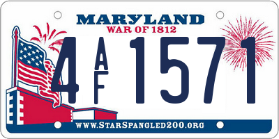 MD license plate 4AF1571