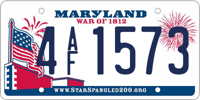 MD license plate 4AF1573