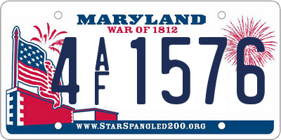 MD license plate 4AF1576
