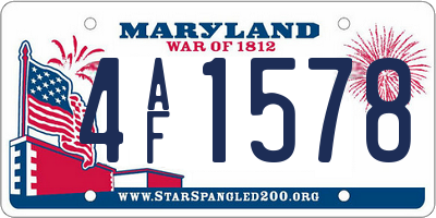 MD license plate 4AF1578