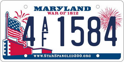 MD license plate 4AF1584