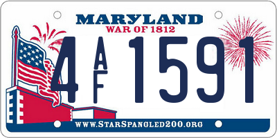 MD license plate 4AF1591