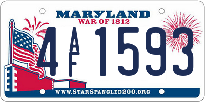 MD license plate 4AF1593
