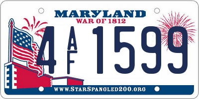 MD license plate 4AF1599