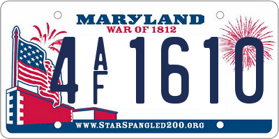 MD license plate 4AF1610