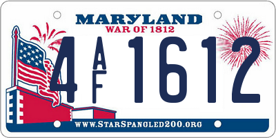 MD license plate 4AF1612