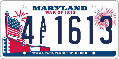 MD license plate 4AF1613