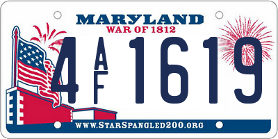MD license plate 4AF1619