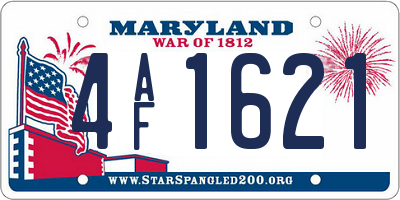 MD license plate 4AF1621