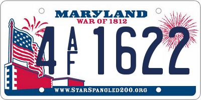 MD license plate 4AF1622