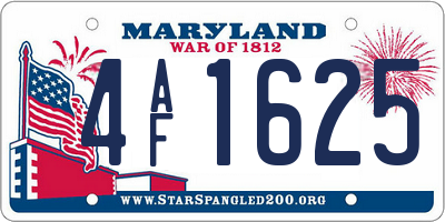 MD license plate 4AF1625