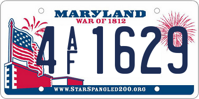 MD license plate 4AF1629