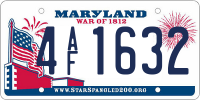 MD license plate 4AF1632
