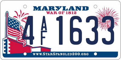 MD license plate 4AF1633