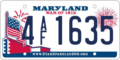 MD license plate 4AF1635