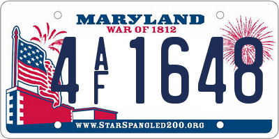 MD license plate 4AF1648