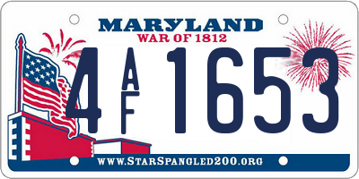 MD license plate 4AF1653