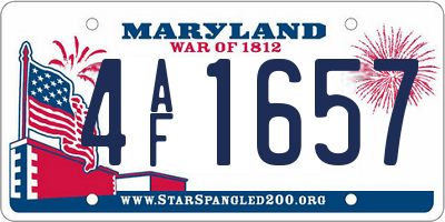 MD license plate 4AF1657