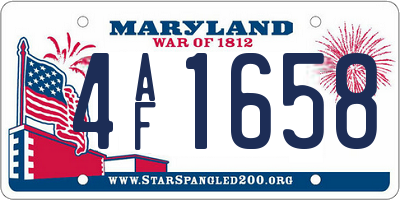 MD license plate 4AF1658