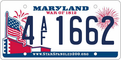 MD license plate 4AF1662