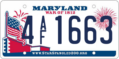 MD license plate 4AF1663