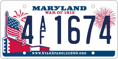 MD license plate 4AF1674