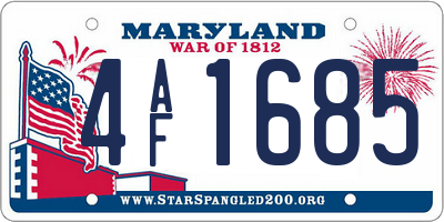 MD license plate 4AF1685