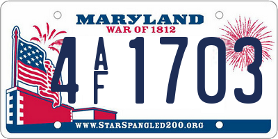 MD license plate 4AF1703