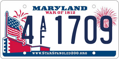 MD license plate 4AF1709
