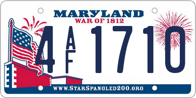 MD license plate 4AF1710