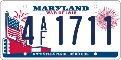 MD license plate 4AF1711