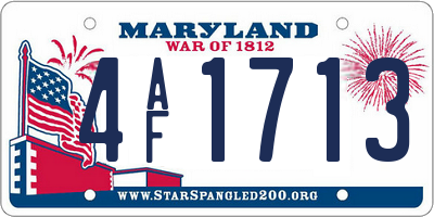 MD license plate 4AF1713