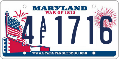 MD license plate 4AF1716