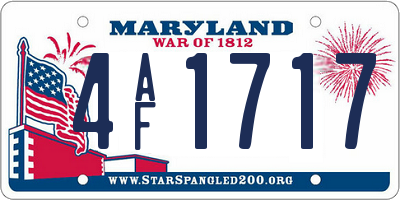 MD license plate 4AF1717